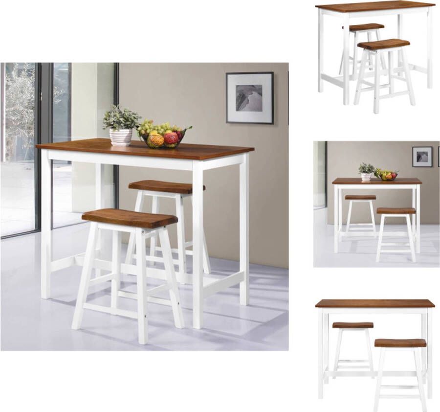 VidaXL Barset Barsets Bar Set Bar Sets 3-delige Bartafel en -krukkenset massief hout - Foto 2