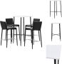 VidaXL Barset Moderne bartafel met MDF tafelblad 4 comfortabele zwarte barstoelen Set tafel en stoelen - Thumbnail 1