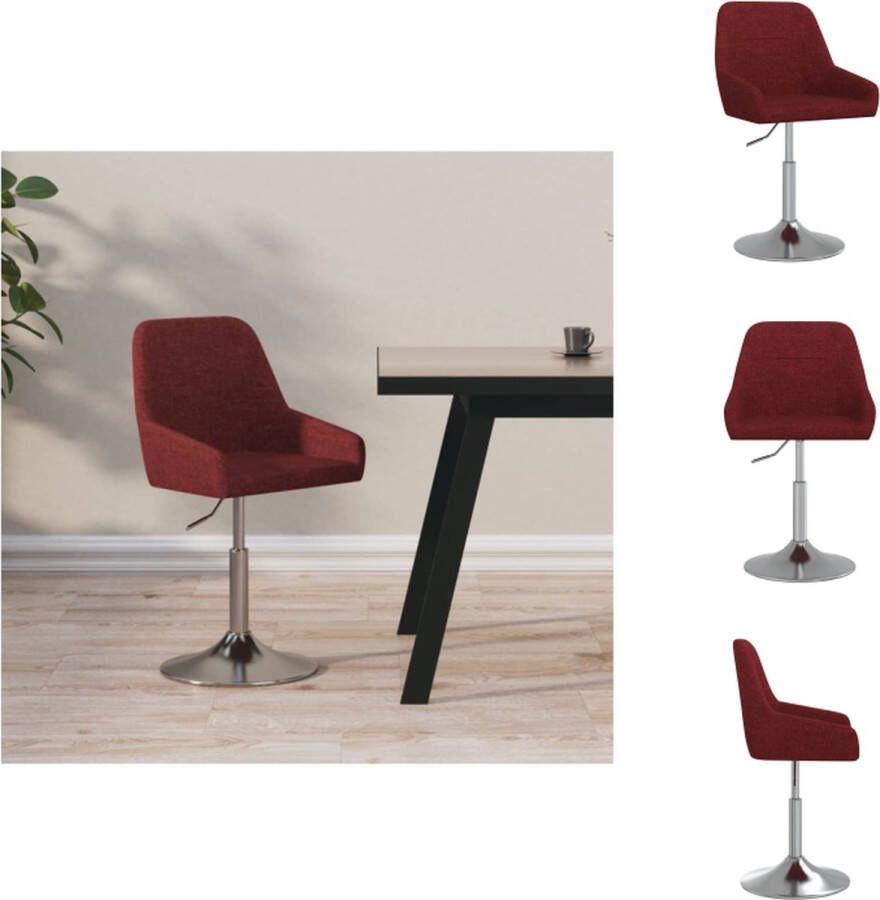 VidaXL Barstoel Wijnrood 50 x 51 x (73 87) cm Gasveermechanisme Barkruk