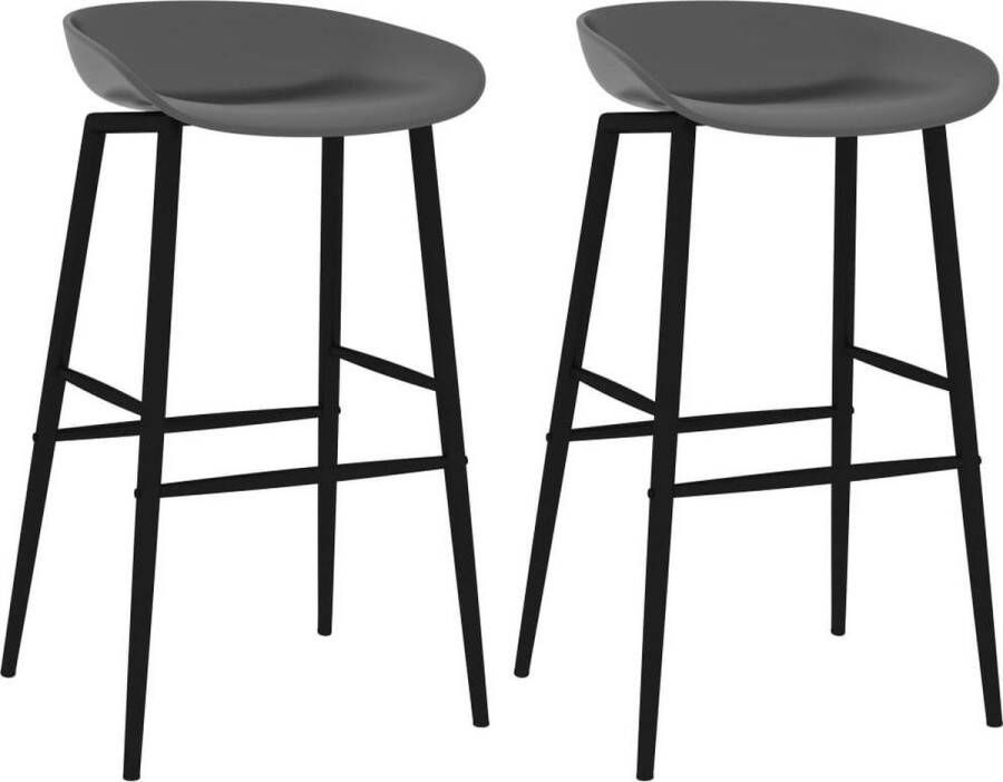 VidaXL Barstoel Grijs en zwart - Foto 2