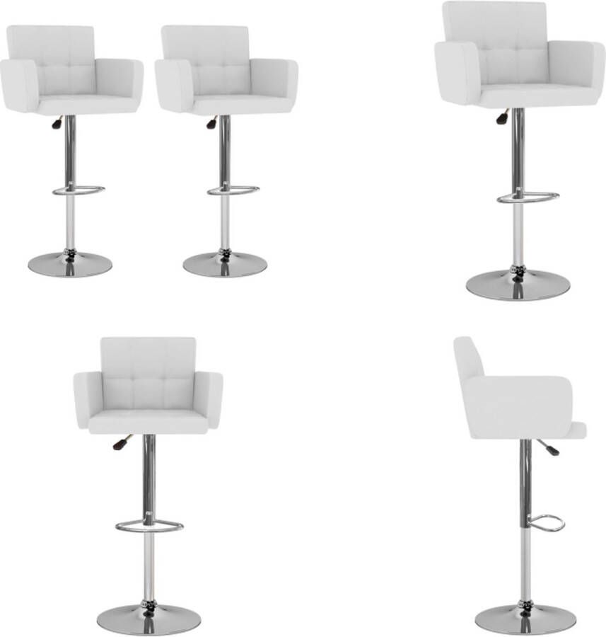 VidaXL Barstoelen 2 st kunstleer wit Barkruk Barkrukken Bar Kruk Bar Krukken - Foto 2