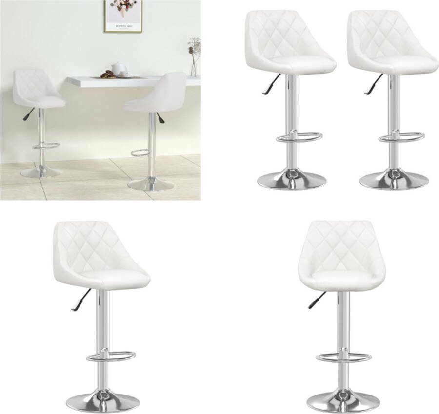 VidaXL -Barstoelen-2-st-kunstleer-wit - Foto 5