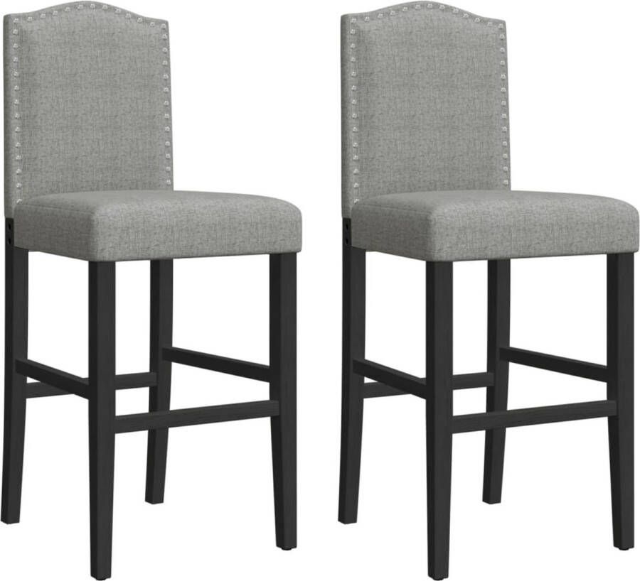 VidaXL -Barstoelen-2-st-massief-rubberhout-en-stof - Foto 7