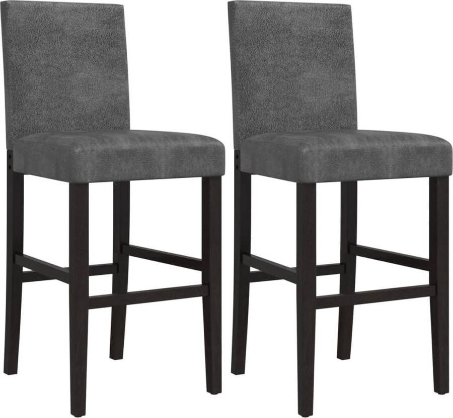 VidaXL -Barstoelen-2-st-massief-rubberhout-en-stof - Foto 3