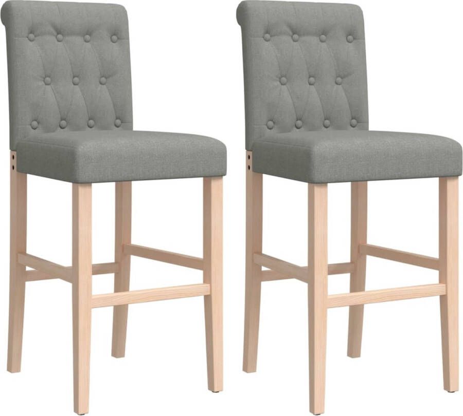 VidaXL -Barstoelen-2-st-massief-rubberhout-en-stof - Foto 5