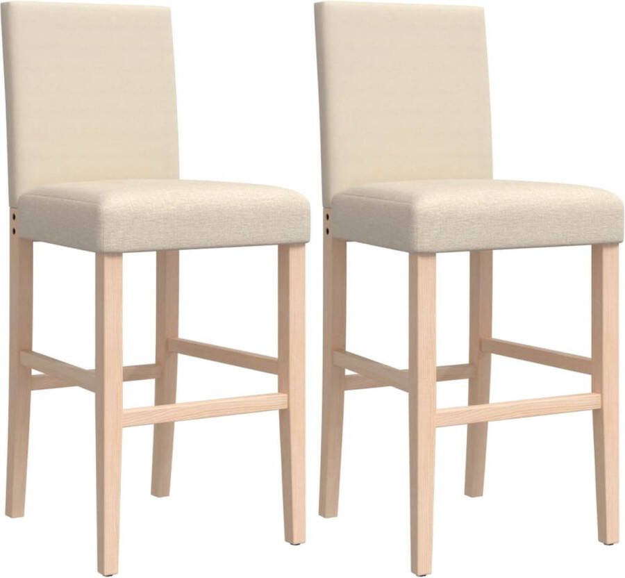 VidaXL -Barstoelen-2-st-massief-rubberhout-en-stof - Foto 3