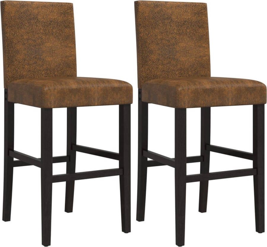 VidaXL -Barstoelen-2-st-massief-rubberhout-en-stof - Foto 3