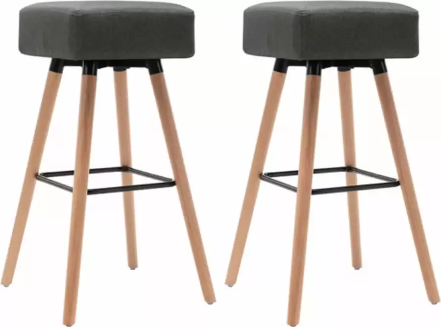VidaXL -Barstoelen-2-st-stof-donkergrijs - Foto 2