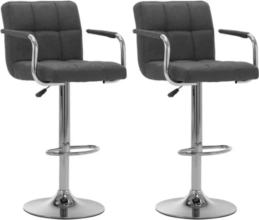 VidaXL -Barstoelen-2-st-stof-donkergrijs - Foto 3