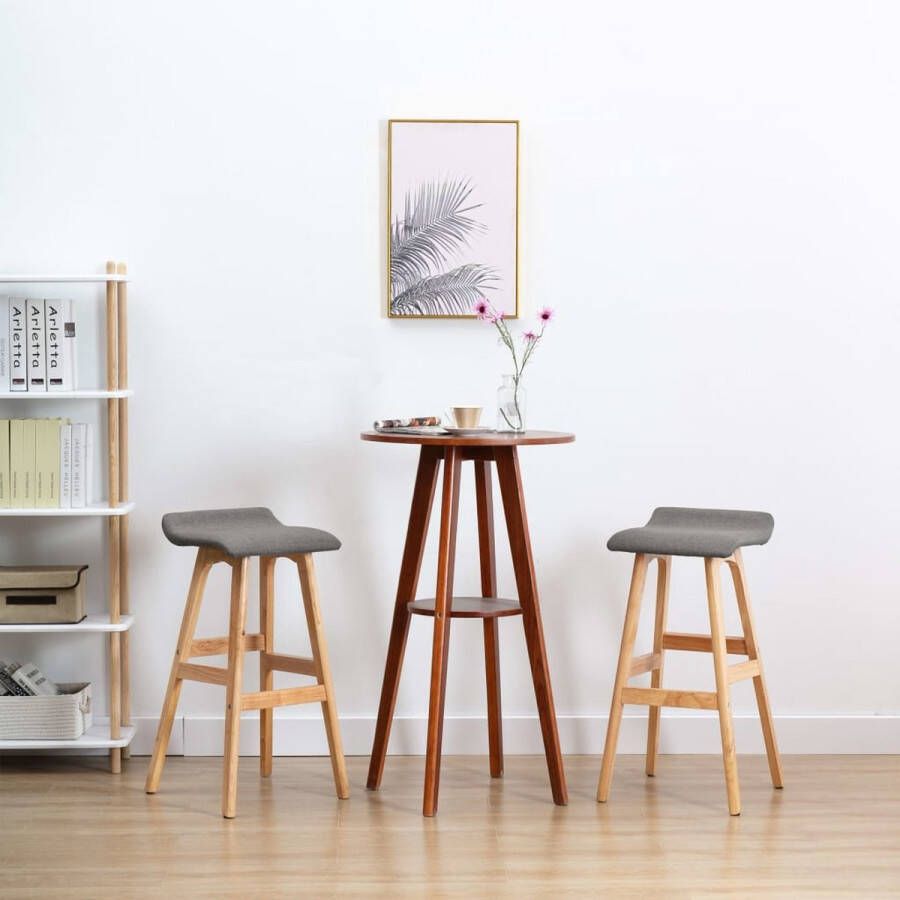 VidaXL Barstoelen 2 st stof donkergrijs - Foto 1