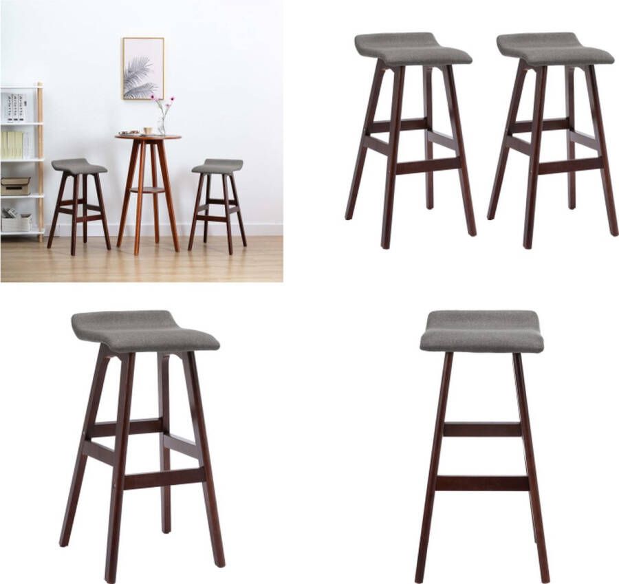 VidaXL Barstoelen 2 st stof donkergrijs Barstoel Barstoelen Stoel Stoelen