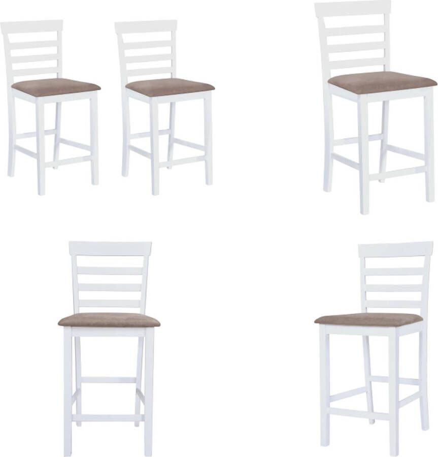 VidaXL -Barkrukken-2-st-stof-wit