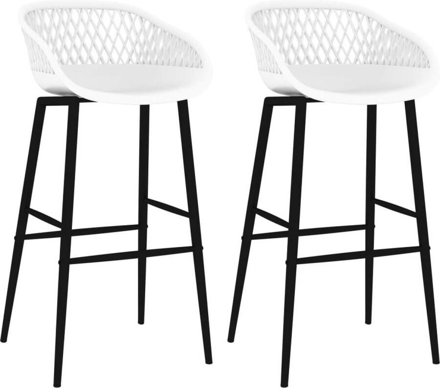 VidaXL Barstoel Wit en zwart