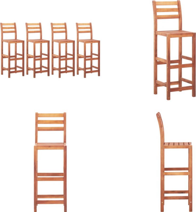 VidaXL Barstoelen 4 st massief acaciahout Barkruk Barkrukken Barstoel Barstoelen
