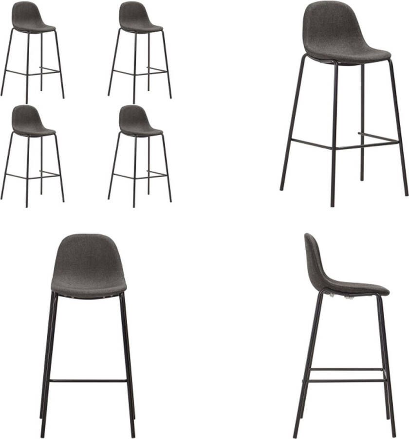 VidaXL Barstoelen 4 st stof donkergrijs Barstoel Barstoelen Stoel Stoelen