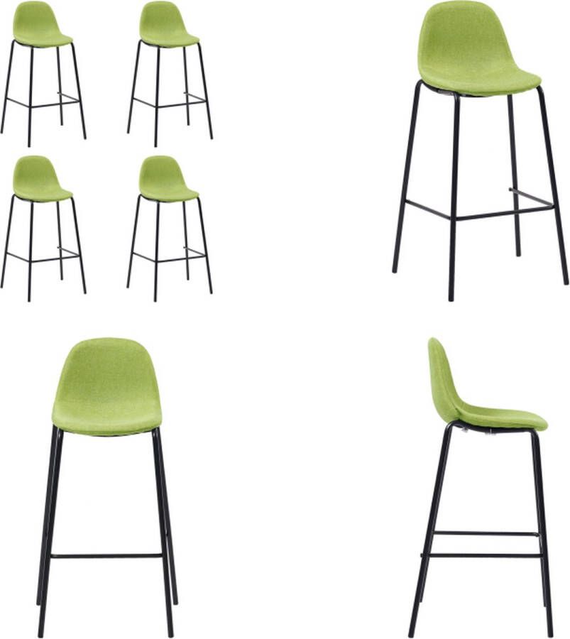 VidaXL Barstoelen 4 st stof groen Barstoel Barstoelen Barkruk Barkrukken