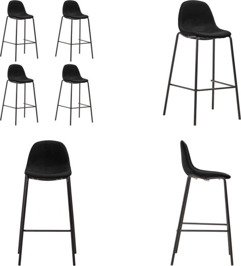 VidaXL Barstoelen 4 st stof zwart Barstoel Barstoelen Barkruk Barkrukken