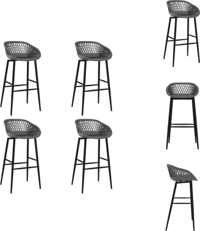 VidaXL Barstoel Barstoelen Barkruk Barkrukken Barstoelen 4 st grijs