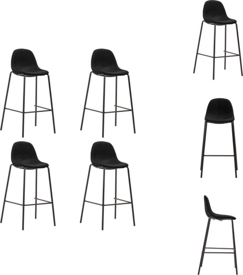 VidaXL Barstoelenset zwart 51 x 49 x 99 cm duurzame stof gepoedercoat frame Barkruk - Foto 2