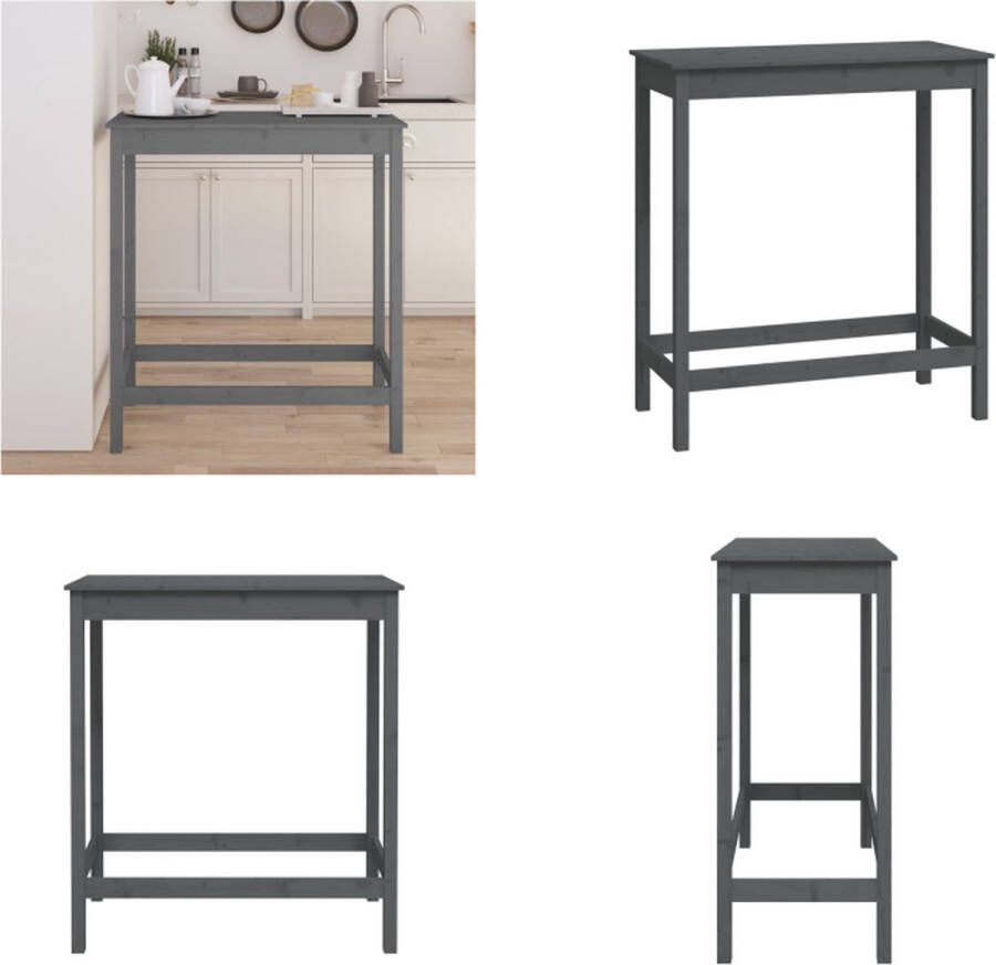 VidaXL Bartafel 100x50x110 cm massief grenenhout grijs Bartafel Bartafels Bistrotafel Cafétafel