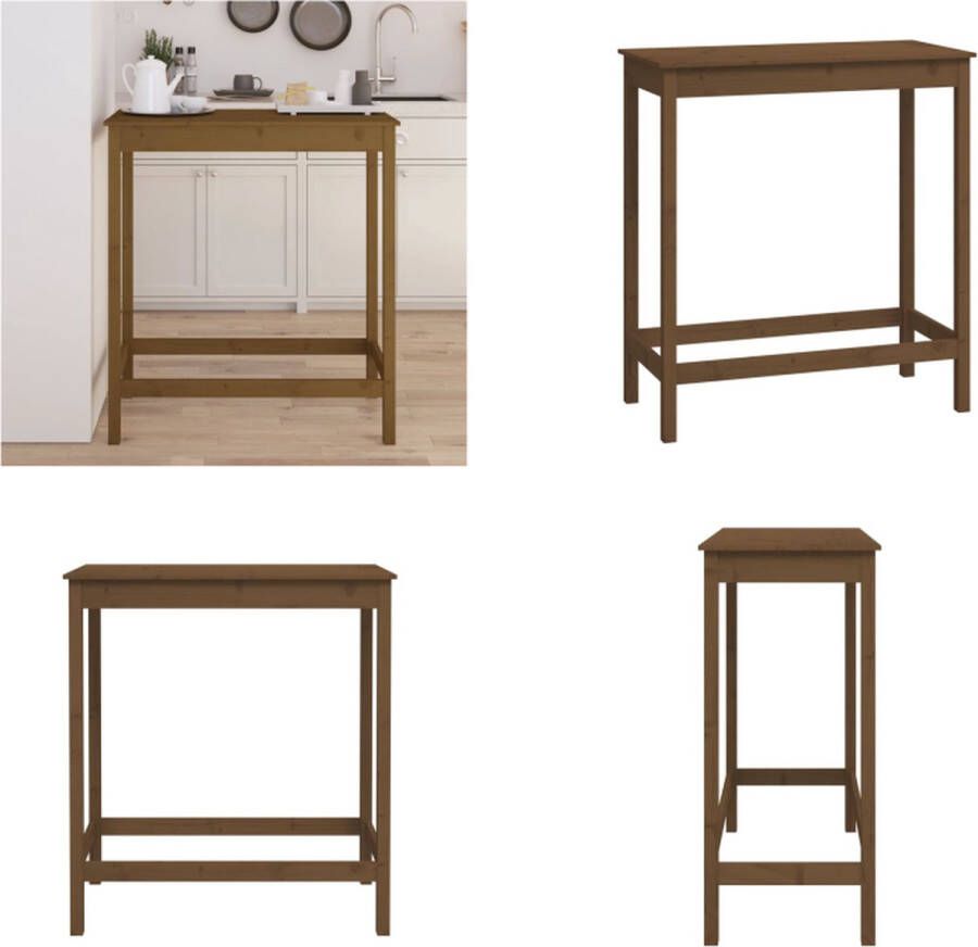 VidaXL Bartafel 100x50x110 cm massief grenenhout honingbruin Bartafel Bartafels Bistrotafel Cafétafel
