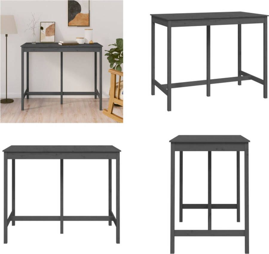 VidaXL Bartafel 140x80x110 cm massief grenenhout grijs Bartafel Bartafels Bistrotafel Cafétafel