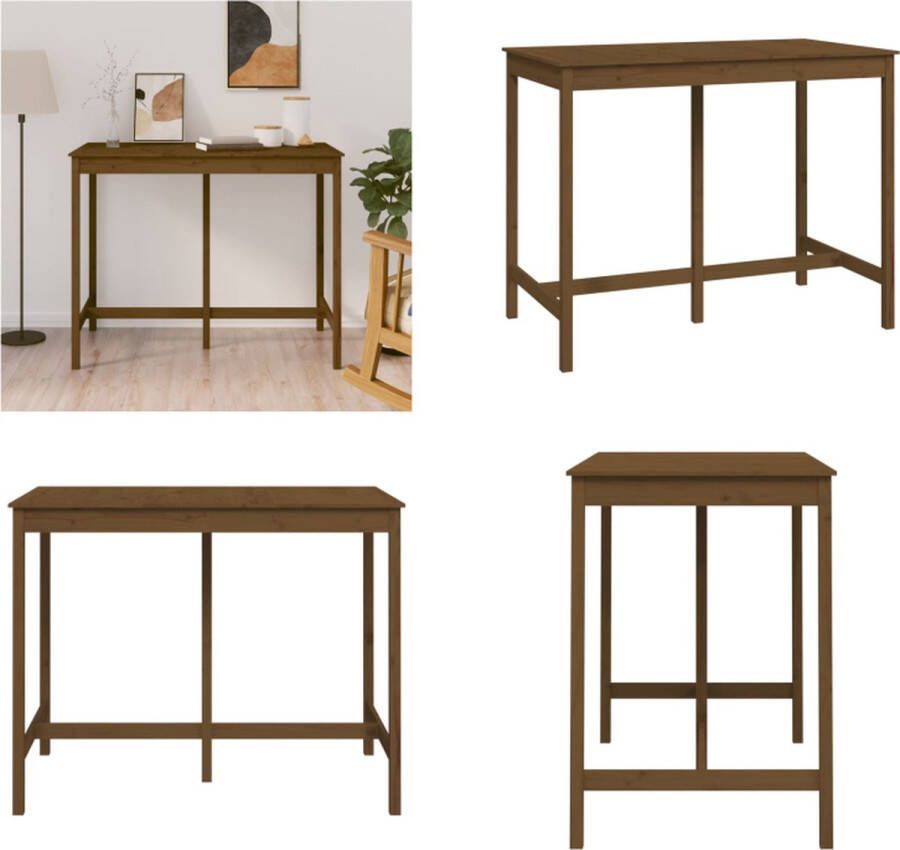 VidaXL Bartafel 140x80x110 cm massief grenenhout honingbruin Bartafel Bartafels Bistrotafel Cafétafel