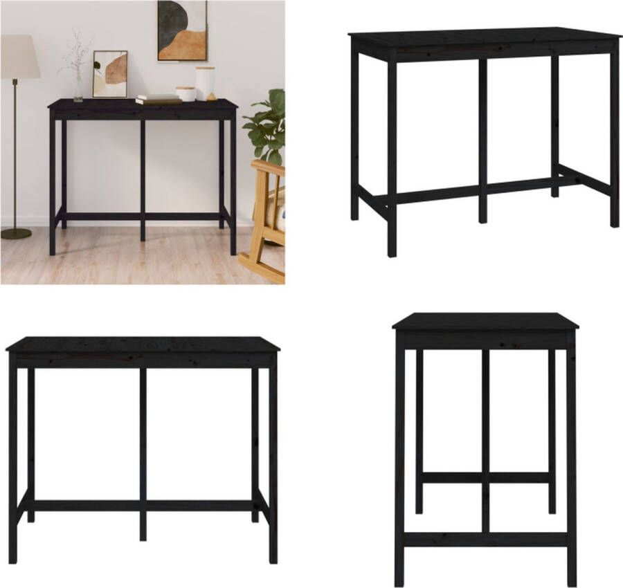 VidaXL Bartafel 140x80x110 cm massief grenenhout zwart Bartafel Bartafels Bistrotafel Cafétafel