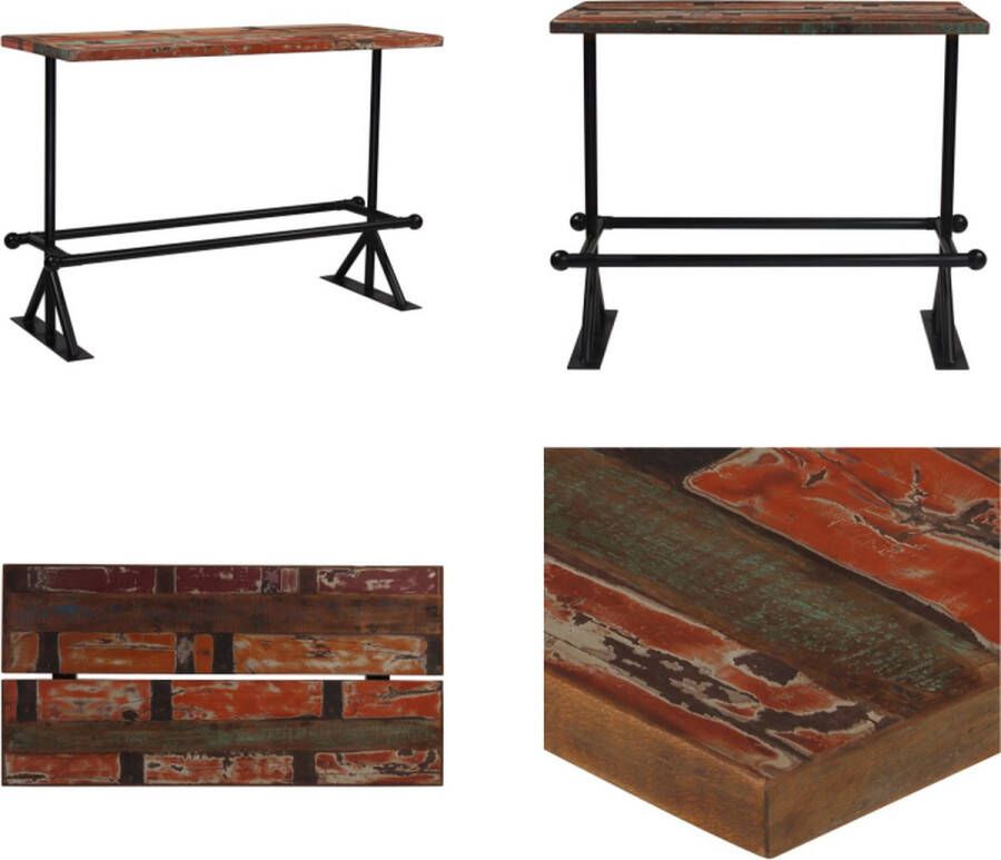 VidaXL Bartafel 150x70x107 cm massief gerecycled hout meerkleurig Bartafel Bartafels Eetkamertafel Eetkamertafels