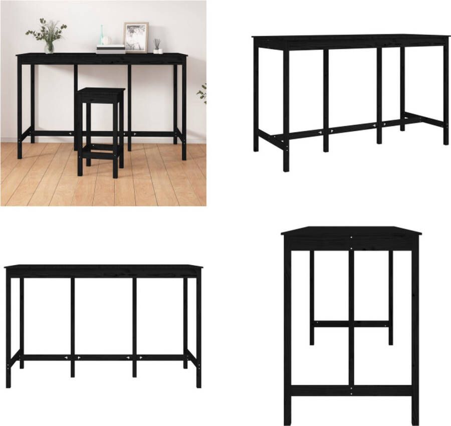 VidaXL Bartafel 180x80x110 cm massief grenenhout zwart Bartafel Bartafels Bistrotafel Cafétafel