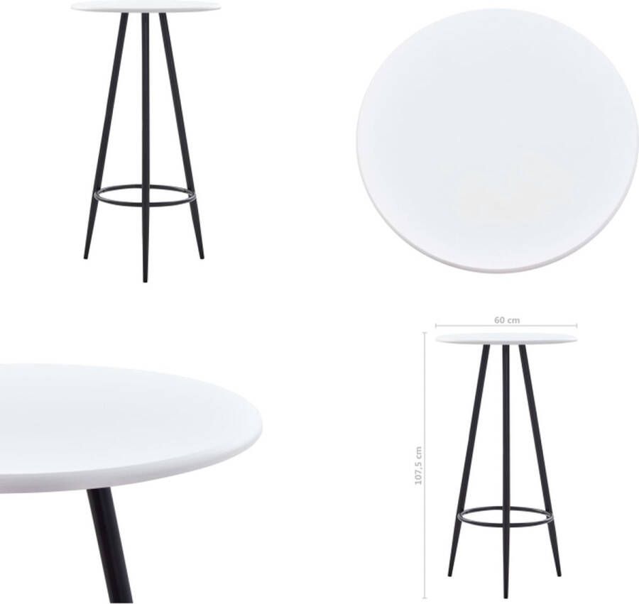 VidaXL Bartafel 60x107 5 cm MDF wit Bartafel Bartafels Bistrotafel Bistrotafels