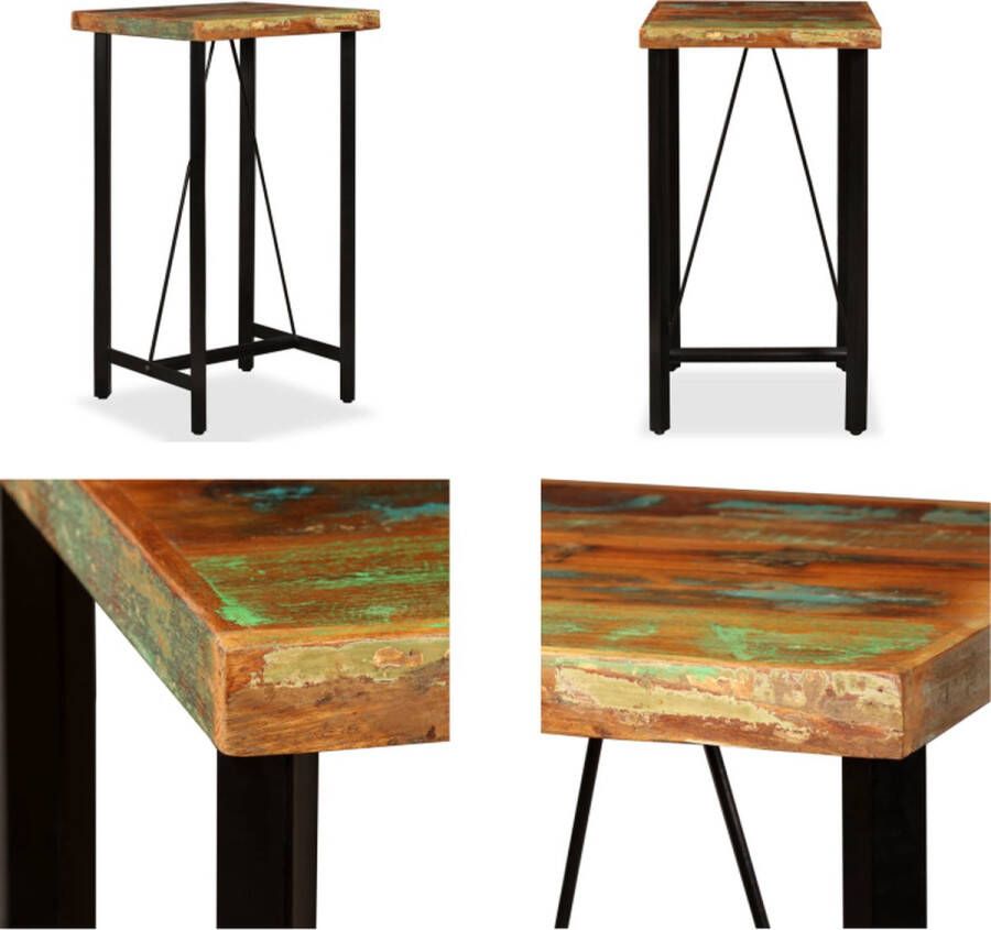 VidaXL Bartafel 60x60x107 cm massief gerecycled hout Bartafel Bartafels Eetkamertafel Eetkamertafels