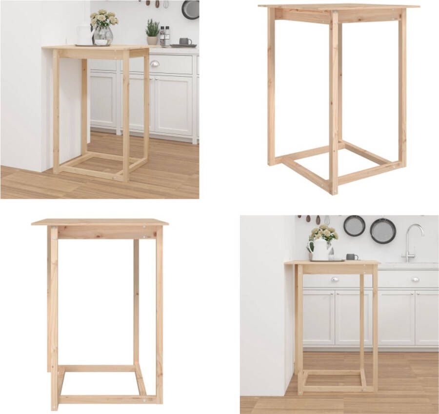VidaXL Bartafel 80x80x110 cm massief grenenhout Bartafel Bartafels Bistrotafel Cafétafel