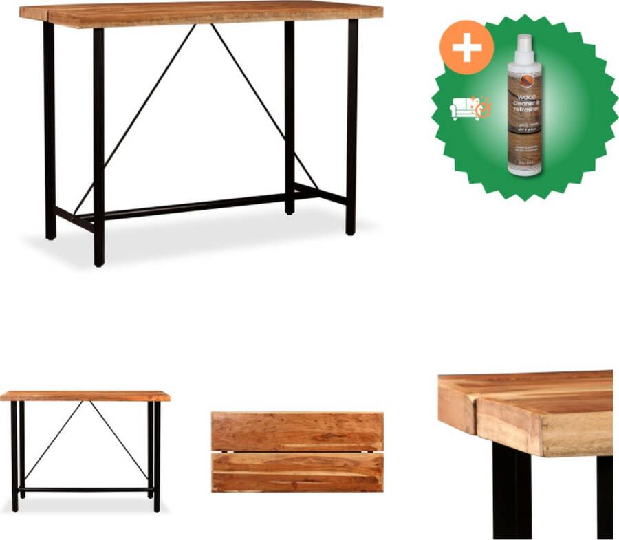 VidaXL Bartafel Acaciahout 150 x 70 x 107 cm Industriële Stijl Tafel Inclusief Houtreiniger en verfrisser