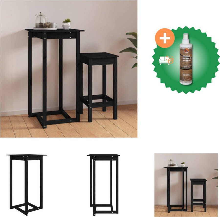 VidaXL Bartafel Grenenhout 60x60x110 cm Rustieke uitstraling Tafel Inclusief Houtreiniger en verfrisser