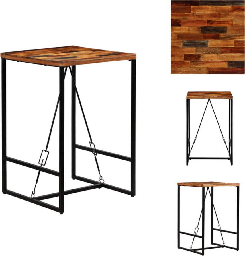 VidaXL Bartafel Bartafels Houten Bartafel Houten Bartafels Bartafel 70x70x106 cm massief gerecycled hout