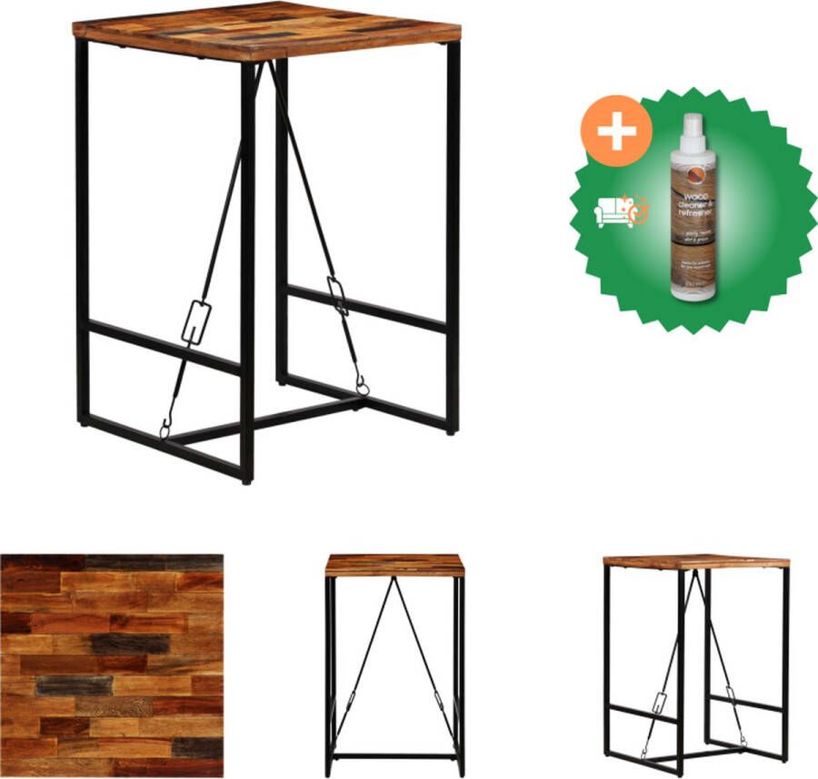 VidaXL Bartafel Hout 70x70x106 cm Industriële uitstraling Tafel Inclusief Houtreiniger en verfrisser