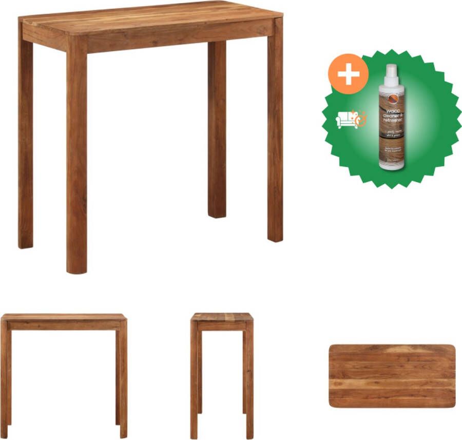 VidaXL Bartafel Hout Acaciahout Vintage Charme Honingkleurige Afwerking 110x55x106 cm Montage vereist Tafel Inclusief Houtreiniger en verfrisser