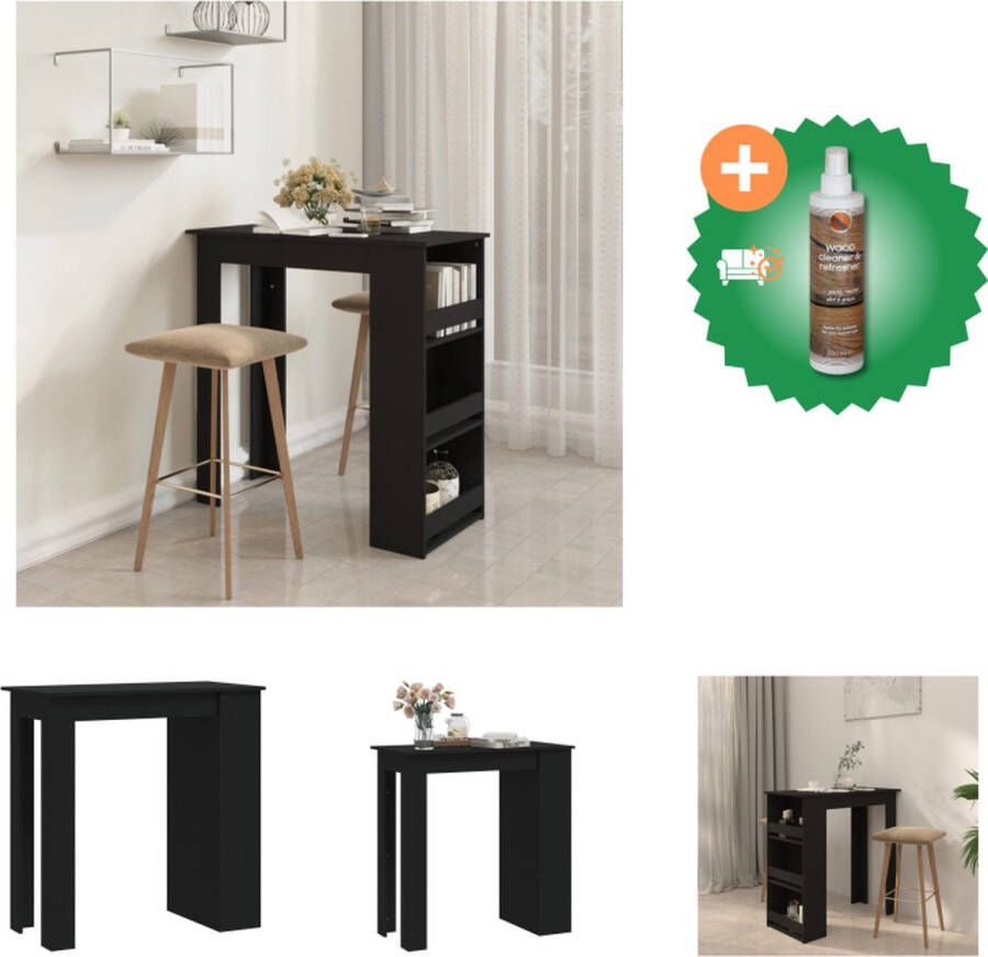 VidaXL Bartafel Industrieel 102 x 50 x 103.5 cm Zwarte Spaanplaat Tafel Inclusief Houtreiniger en verfrisser