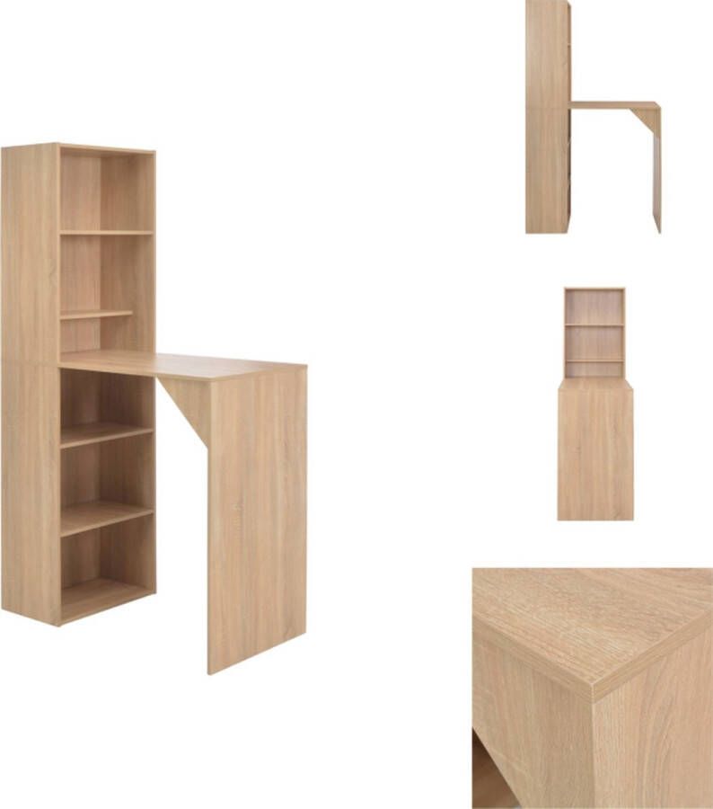 VidaXL Bartafel Bartafels Bistrotafel Bistrotafels Bartafel met kast 115x59x200 cm eikenkleurig