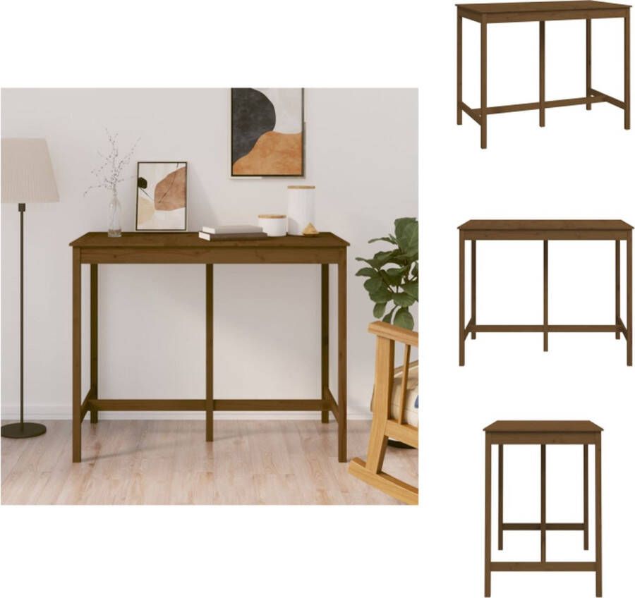 VidaXL Bartafel Bartafels Bistrotafel Cafétafel Bartafel 140x80x110 cm massief grenenhout honingbruin