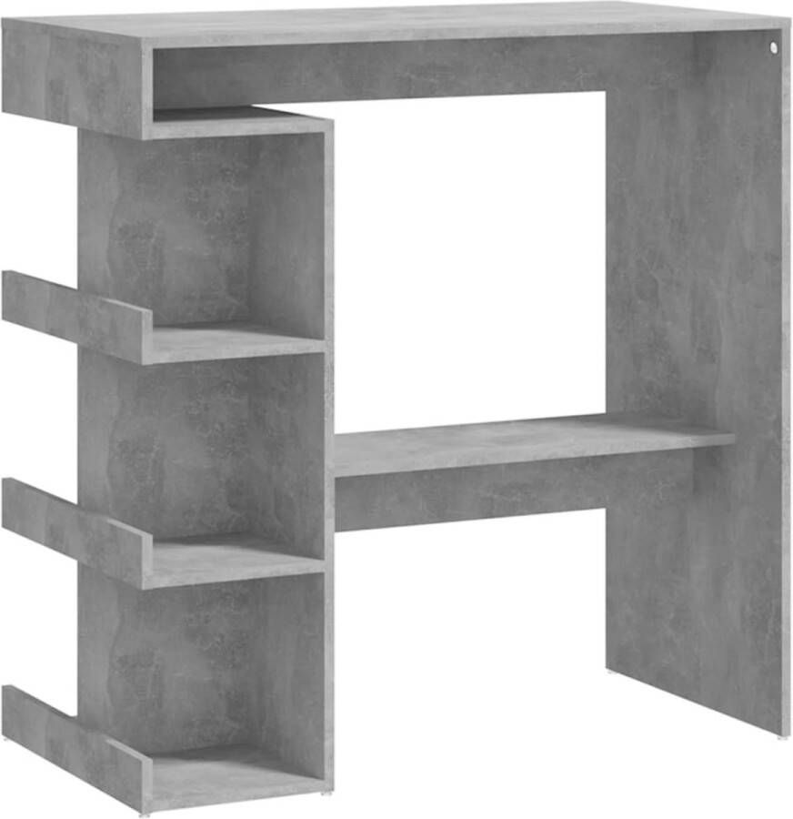 VidaXL -Bartafel-met-opbergrek-100x50x101 5-cm-bewerkt-hout-betongrijs - Foto 2