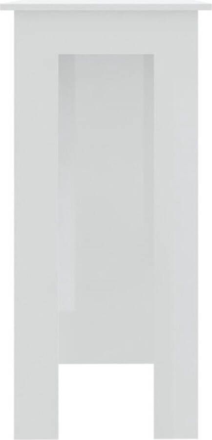 VidaXL -Bartafel-met-schap-102x50x103 5-cm-bewerkt-hout-hoogglans-wit - Foto 3