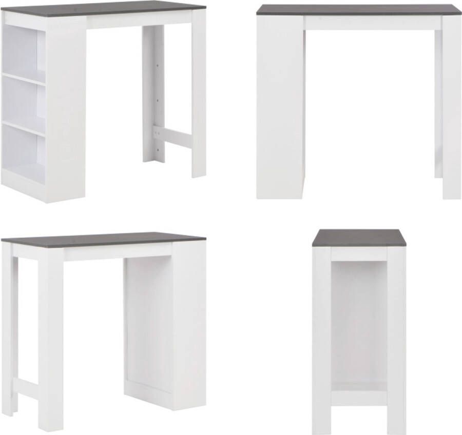 VidaXL Bartafel met schap 110x50x103 cm wit Bartafel Bartafels Bistrotafel Bistrotafels