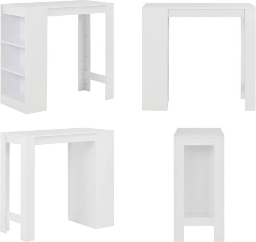 VidaXL Bartafel met schap 110x50x103 cm wit Bartafel Bartafels Bistrotafel Bistrotafels