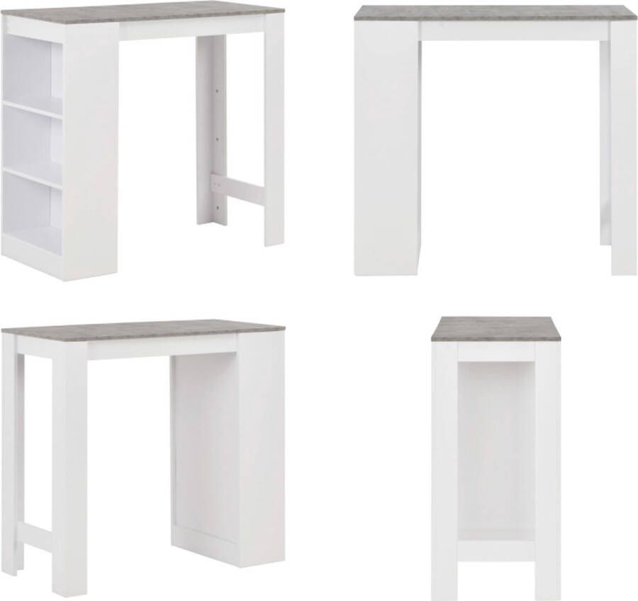 VidaXL Bartafel met schap 110x50x103 cm wit Bartafel Bartafels Bistrotafel Bistrotafels