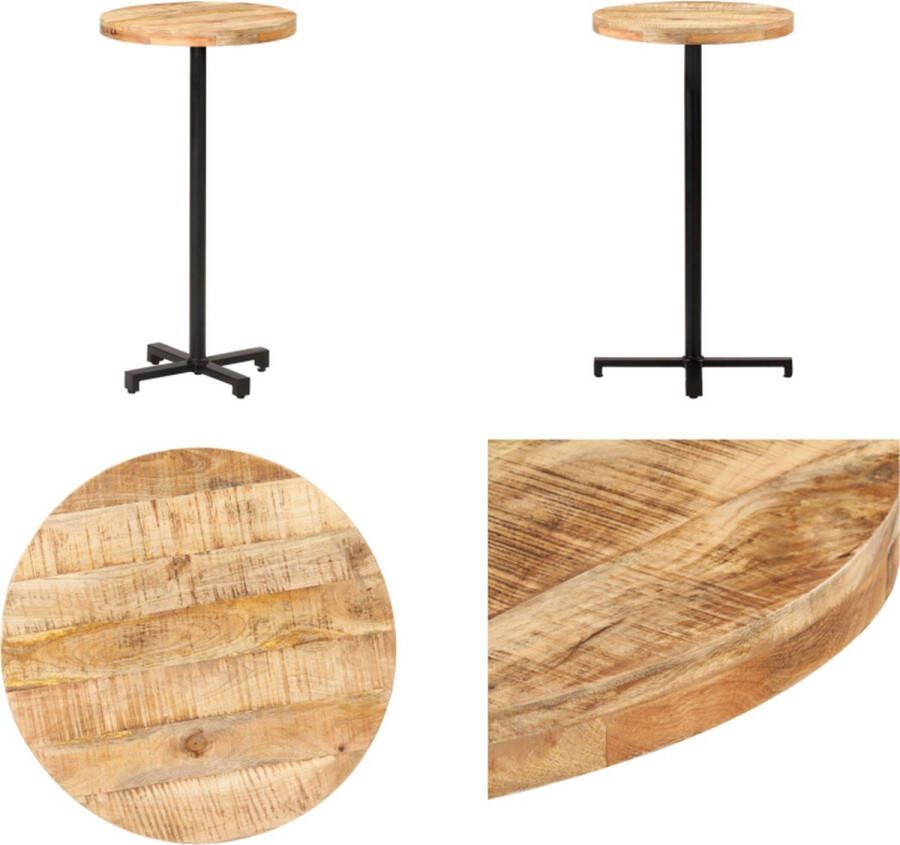 VidaXL Bartafel rond Ø60x110 cm ruw mangohout Bartafel Bartafels Tafel Tafels