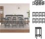 VidaXL Bartafel Rustiek Massief Grenenhout 180 x 80 x 110 cm Grijs 8 Barstoelen Set tafel en stoelen - Thumbnail 1
