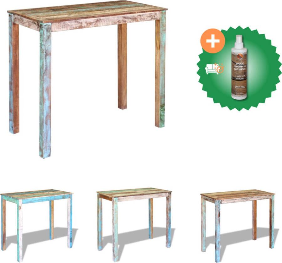 VidaXL Bartafel Vintage Massief gerecycled hout 115 x 60 x 107 cm Tafel Inclusief Houtreiniger en verfrisser
