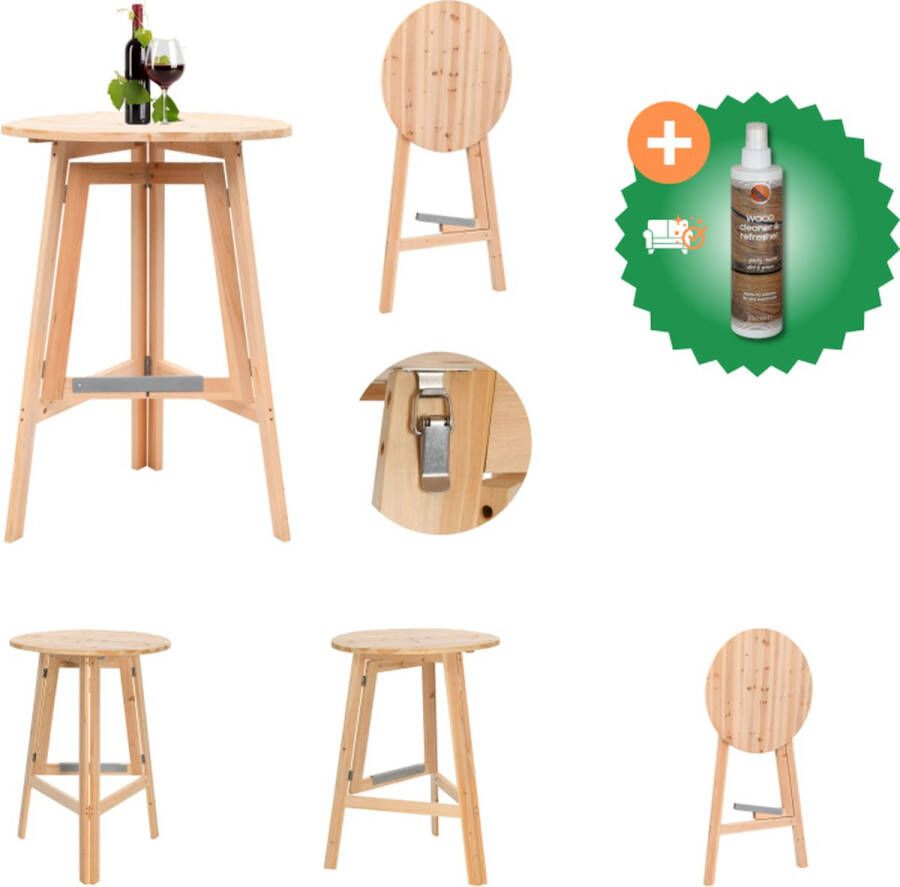 VidaXL Bartafel Vurenhout 78 x 109 cm Inklapbaar Rustieke charme Tafel Inclusief Houtreiniger en verfrisser